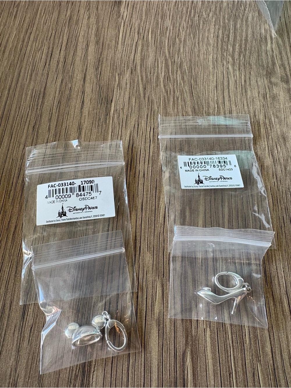 Disney Silver Charm Set with Mickey Hat and High Heel